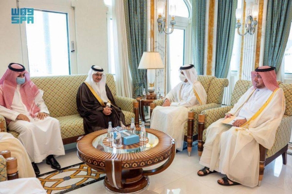  Newly-appointed Saudi Ambassador to Qatar Mansour Bin Khalid Bin Farhan presented on Monday a copy of his credentials to Qatar’s Deputy Prime Minister and Foreign Minister Sheikh Mohammed Bin Abdulrahman Al-Thani, the Saudi Press Agency (SPA) reported.