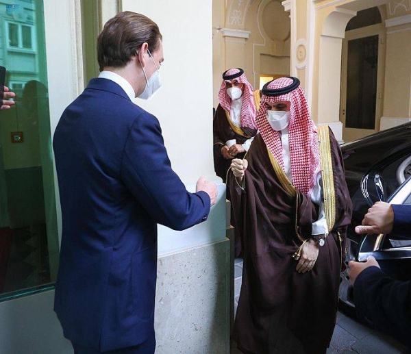 Saudi Arabia’s Foreign Minister Prince Faisal Bin Farhan met here on Monday with Austria’s Chancellor Sebastian Kurz.