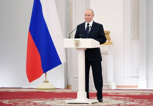 FIle photo of Russian President Vladimir Putin speaking at the Duma.