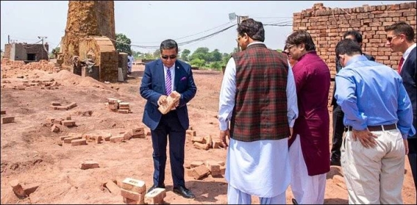 During his visit, Lord Ahmad launched a new program in Lahore to promote cleaner brick production practices which will help improve air quality, reduce smog and fight climate change. — Courtesy photo