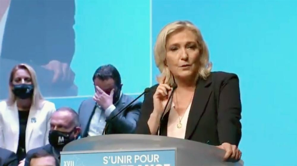 The French far-right party, Rassemblement National (RN) re-elected Marine Le Pen as its leader on Sunday with no opposing candidates.