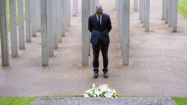 The then London mayor Sadiq Khan seen in this file photo paying tribute to those that died on 7/7 in London attacks. — courtesy PA