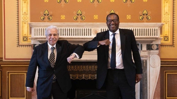 The meeting was co-chaired by Minister of Commerce Majid Al-Qasabi, and UK Secretary of State for Business, Energy and Industrial Strategy Kwasi Kwarteng, who is also a member of the British Parliament. (@KwasiKwarteng)