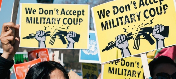 A demonstration against Myanmar's military coup takes place outside the White House in Washington, D.C. — Courtesy file photo
