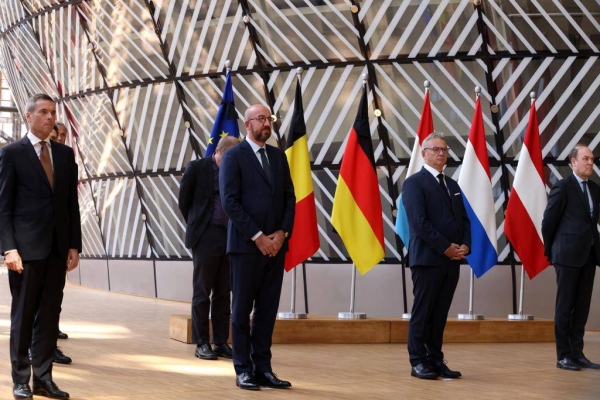 European Council President Charles Michel, a former Belgian Prime Minister, joined in silence with other EU officials at the bloc's headquarters in Brussels.  — Courtesy photo