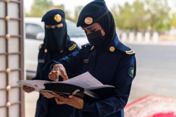Keeping a watchful eye, Civil Defense women personnel swing into action
