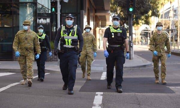  Thousands of people took to the streets of cities in Australia on Saturday to protest against lockdown restrictions, amid a surge in coronavirus cases. — Courtesy photo