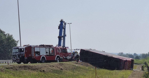 A bus swerved off a highway and crashed in Croatia early Sunday after the driver apparently fell asleep, killing 10 people and injuring at least 44 others — some of them seriously, authorities said. — Courtesy photo