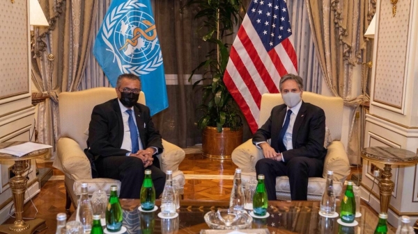 US Secretary of State Antony Blinken met here on Wednesday with World Health Organization (WHO) Director-General Dr. Tedros Adhanom Ghebreyesus. — Courtesy photo