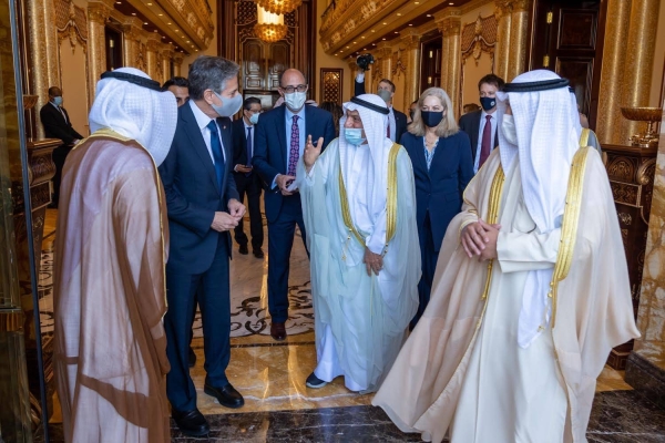 Kuwait’s Emir Sheikh Nawaf Al-Ahmad Al-Jaber Al-Sabah met here on Thursday with visiting US Secretary of State Antony Blinken and the delegation accompanying him. — KUNA photo
