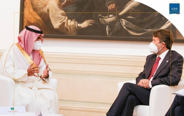 Minister of Culture Prince Badr Bin Abdullah Bin Farhan Al Saud met here Friday with his Italian counterpart Dario Franceschini, on the sidelines of the G20 member states meeting being hosted by Italy. — courtesy Twitter