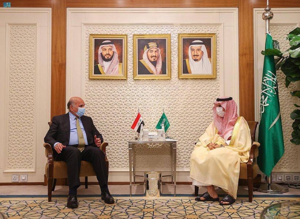 Saudi Arabia’s Foreign Minister Prince Faisal Bin Farhan met here on Sunday with his Iraqi counterpart Fuad Hussein.