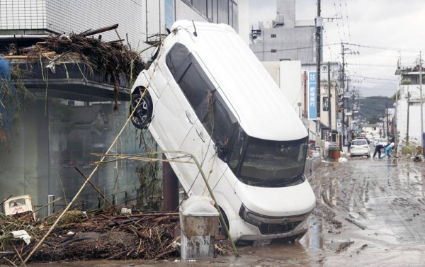 Hitoyoshi, Kumamoto Prefecture, on July 6, 2020. — courtesy Kyodo