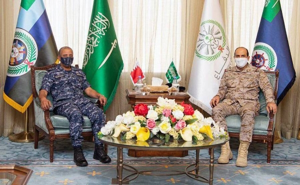 Commander of the Royal Saudi Naval Forces Vice Admiral Fahd Bin Abdullah Al-Ghafili received the Commander of Royal Bahraini Naval Force Rear Admiral Mohammed Yousef Al-Asam.