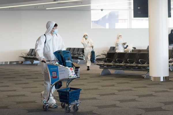 Sydney Airport during COVID-19 pandemic. Several major Australian cities, including Sydney, Melbourne and the capital Canberra, are under lockdown as authorities struggle to contain an outbreak of the COVID -19 Delta variant.