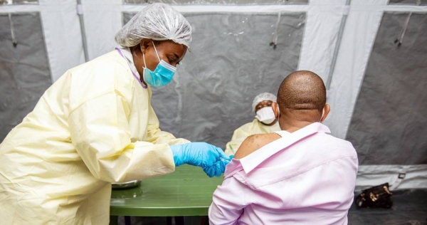 
A vaccination campaign against COVID-19 is launched in Goma, Democratic Republic of the Congo, with the vaccines received through the COVAX initiative. — courtesy UNICEF/Ariette Bashizi