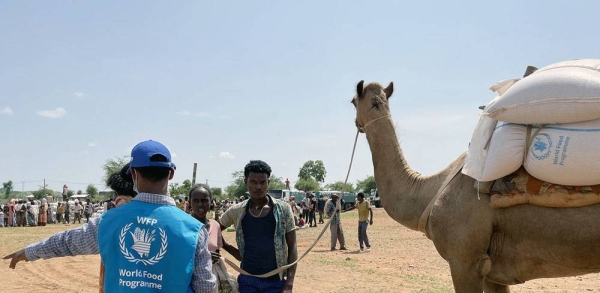 Food is distributed in Zelazle in northern Ethiopia, after a convoy reached the region on Monday. — courtesy WFP/Claire Nevill