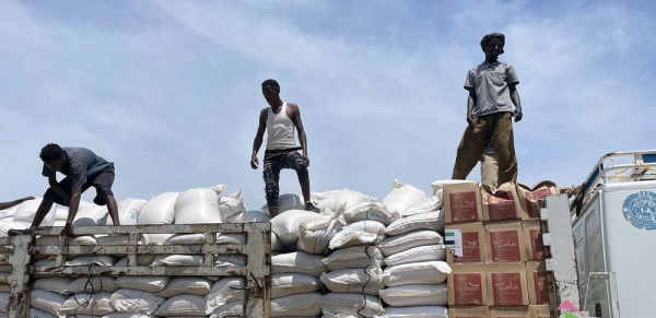 Food is distributed in Zelazle in northern Ethiopia, after a convoy reached the region on Monday. — courtesy WFP/Claire Nevill