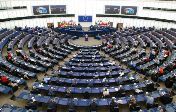 President of the European Commission Ursula von der Leyen delivering her State of the European Union address in the European Parliament in Strasbourg on Wednesday.