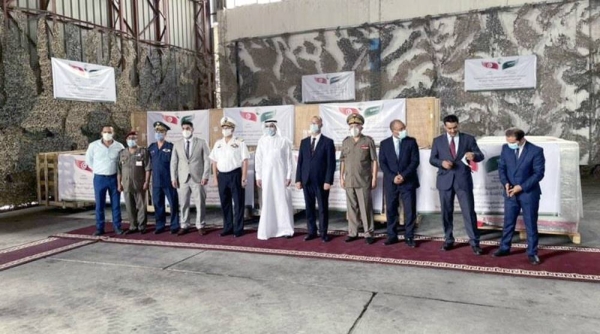 Saudi Arabia's ambassador to Tunisia Dr. Abdulaziz Bin Ali Al-Sager handed over the medical aid provided by the Kingdom to Tunisia, which included high-performance oxygen generators to provide oxygen to several hospitals and health centers.