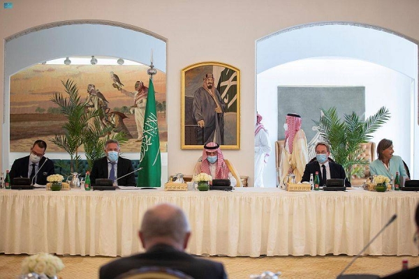 Saudi Minister of State for Foreign Affairs Adel Al-Jubeir met European ambassadors accredited to the Kingdom in Riyadh on Sunday. — SPA