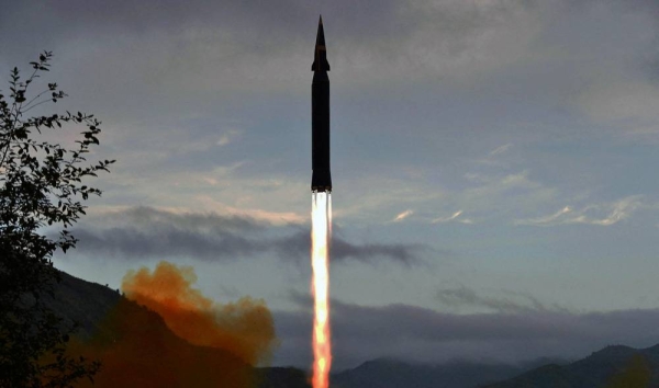 This picture taken on Tuesday and released from North Korea's official Korean Central News Agency (KCNA) on Wednesday shows the Academy of Defense Science of the DPRK test-firing a hypersonic missile Hwasong-8 newly developed by it in Toyang-ri, Ryongrim County of Jagang Province, North Korea. — courtesy KCNA