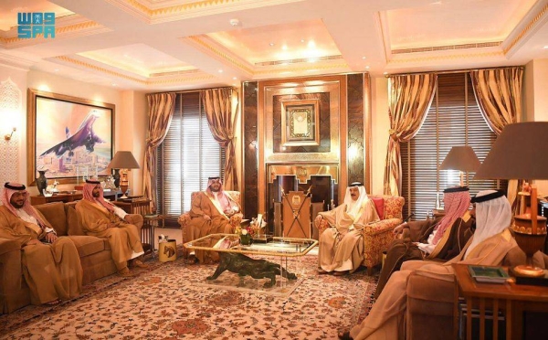 King Hamad Bin Isa Al Khalifa of the Kingdom of Bahrain received at Al Safriya Palace here on Wednesday Prince Turki Bin Mohammad Bin Fahd, minister of state, member of the Council of Ministers and the accompanying delegation.