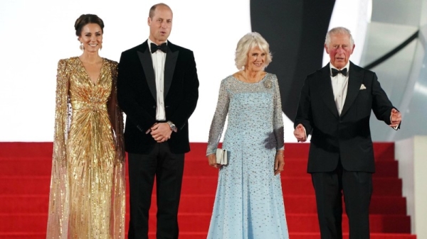 The 53-year-old British actor opened on Tuesday evening the red carpet before the start of the show at the Royal Albert Hall. (Photo: TOLGA AKMEN/AFP via Getty)