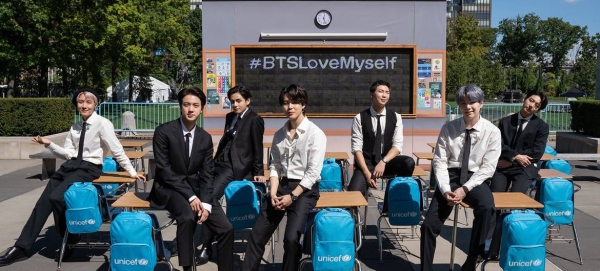 South Korean band BTS is supporting UNICEF's Love Myself campaign.