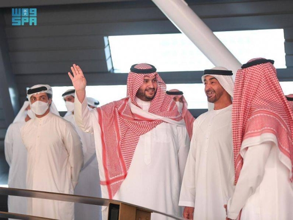 Abu Dhabi Crown Prince tours Saudi pavilion at EXPO 2020 Dubai