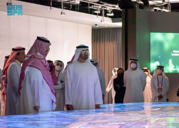 Abu Dhabi Crown Prince tours Saudi pavilion at EXPO 2020 Dubai