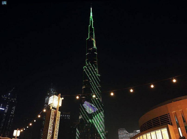 The video presentation at Burj Khalifa celebrating Saudi Arabia included animated images that shed light on the Kingdom’s rich nature, diverse ecosystems and deep-rooted heritage.