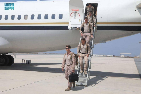 US Navy officers arrive for the joint exercise in the Red Sea.