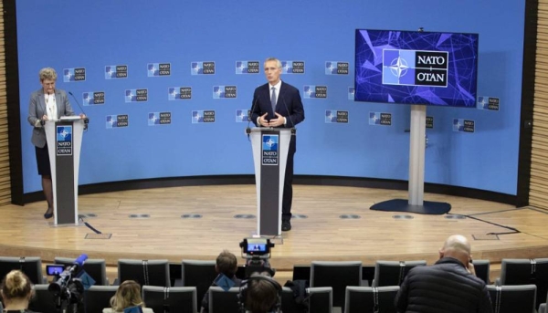 NATO Secretary General Jens Stoltenberg speaks in Brussels on Wednesday.