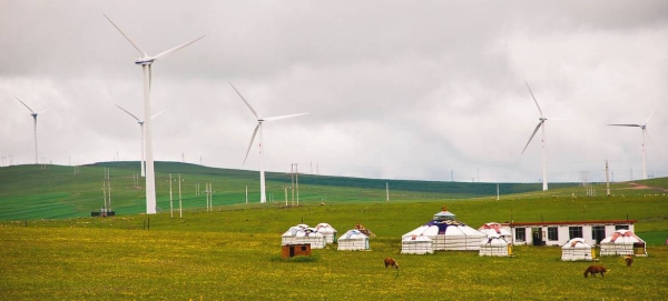 A wind farm in the People's Republic of China.