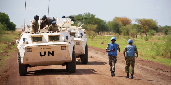 UN peacekeepers on patrol in Abyei, the disputed oil-rich border territory claimed by both Sudan and South Sudan.