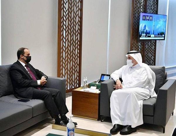 Advisor at the Royal Court and General Supervisor of King Salman Humanitarian Aid and Relief Center (KSrelief) Dr. Abdullah Bin Abdulaziz Al Rabeeah met here Tuesday with Yemeni Minister of Information, Culture and Tourism Muammar Bin Mutahar Al-Eryani.