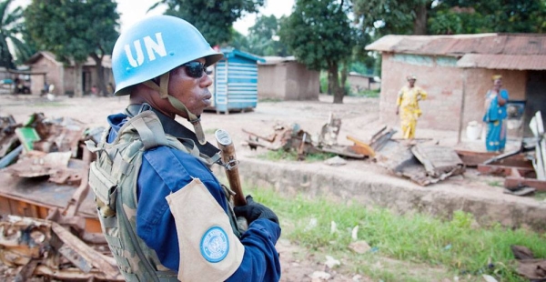 A Police Commissioner joins the first patrol by MINUSCA in Bangui, capital of the Central African Republic. (file). — courtesy UN Photo/Catianne Tijerina