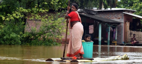 Heavy flooding triggered by monsoon rains forced more than a million people to flee their homes in northeast India in 2020.