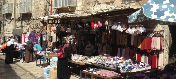 A market in Old City of East Jerusalem.