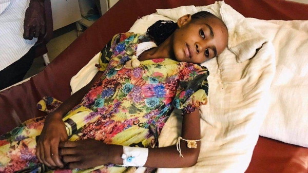 Mebrhit Giday is 11 and her father says she has heart complications, probably caused by a lack of nutrition. An emotional ceremony has been held to mark the first anniversary of the war in Ethiopia.
