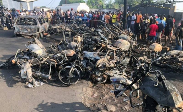 At least 99 people were killed and more than 100 injured in the capital of Sierra Leone late on Friday when a fuel tanker exploded following a collision, local authorities said. — courtesy photo