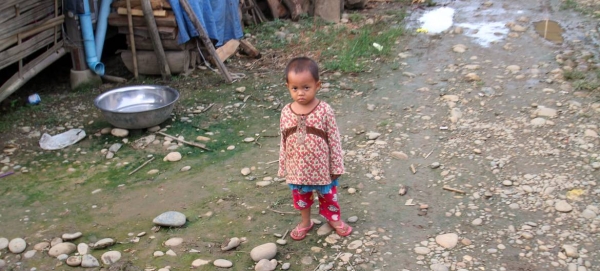 A displaced child in Kachin State, Myanmar.