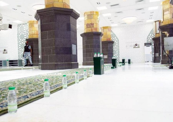 The General Presidency for the Affairs of the Two Holy Mosques has distributed more than 1,205,600 liters of Zamzam water at the Grand Mosque during the first quarter of the year 1443 A.H.