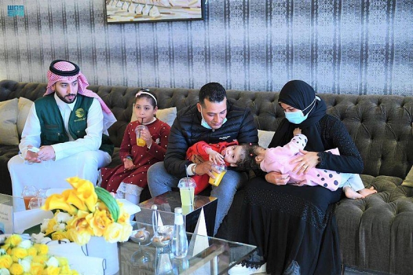 The Egyptian Siamese twins Salma and Sarah arrived in Riyadh on Tuesday.