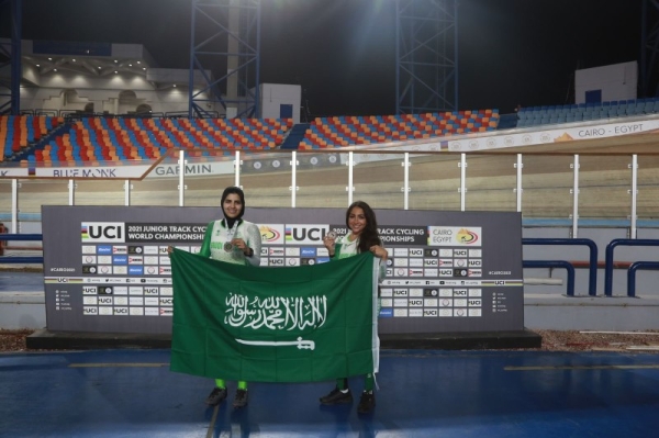 The Saudi female's cycling team won its first Arab medal, a bronze medal, in the Arab Track Cycling Championship, currently being held in Cairo, Egypt.