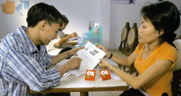 A HIV/AIDS outreach project takes place in Vietnam. — courtesy ILO/P. Deloche