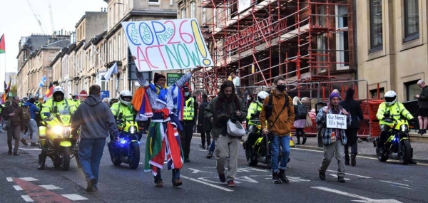 Civil organizations demonstrate at the COP26 Climate Conference in Glasgow, Scotland. — courtesy UN News/Laura Quiñones