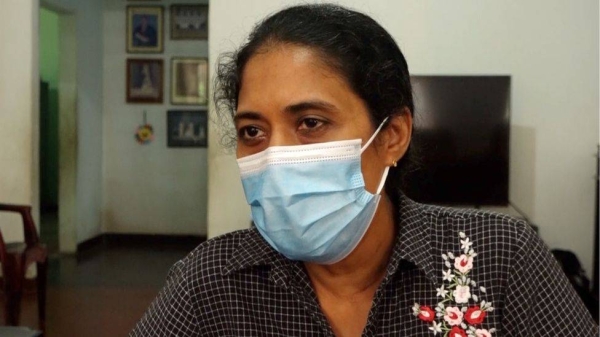 Nilushi Dissanayaka is distraught over her husband's killing
