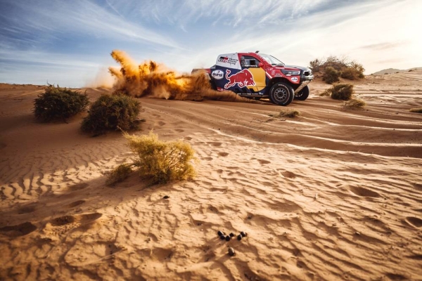 Jakub Przygonski & Timo Gottschalk racing at Hail Rally during the shakedown in Hail, Saudi Arabia on December 7, 2021.